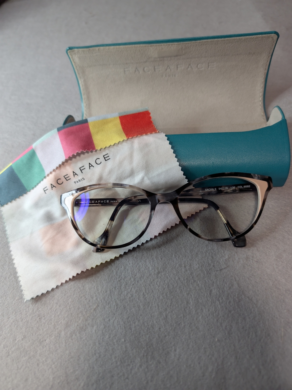 Face a Face Paris Sacha 2 Eyeglasses Col 6092 Blush Havana Cat Eye Frames Case